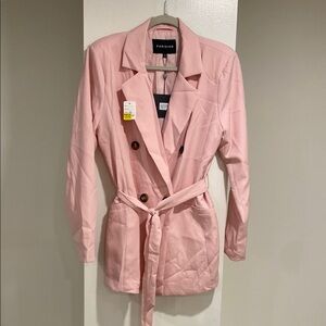 PRICE DROP❗️Women’s Parisian pink double breasted tie belt jacket. Size 14